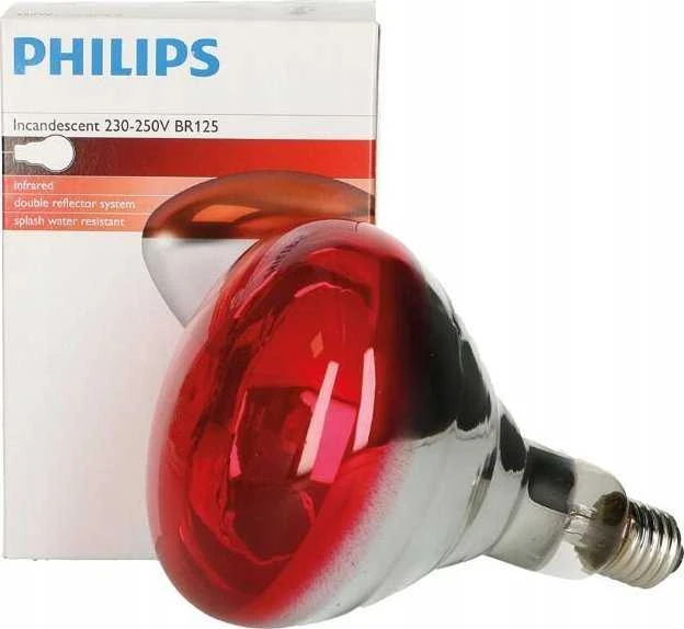 Philips infrared lamp BR125 IR 150W E27 230-250V Raudona