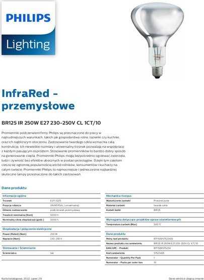 Philips Infrared lamp BR125 IR 250W E27 230-250V CL (57523423)