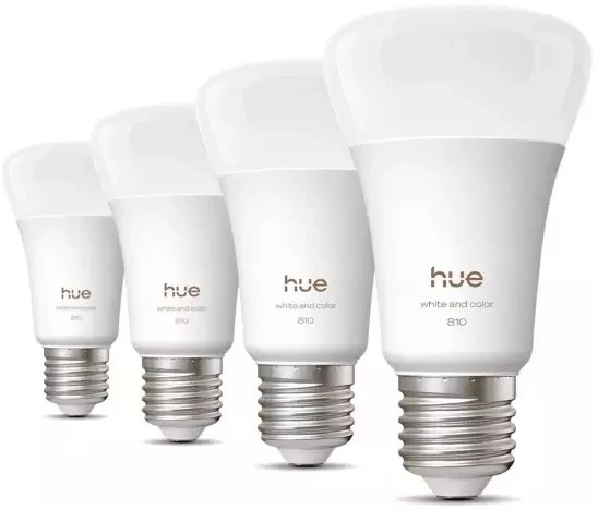 „Philips Hue WCA 810 A60 E27 4P EU“ | E27 | 6 W | Baltos ir spalvotos šviesos | „Bluetooth“ ir „Zigbee“