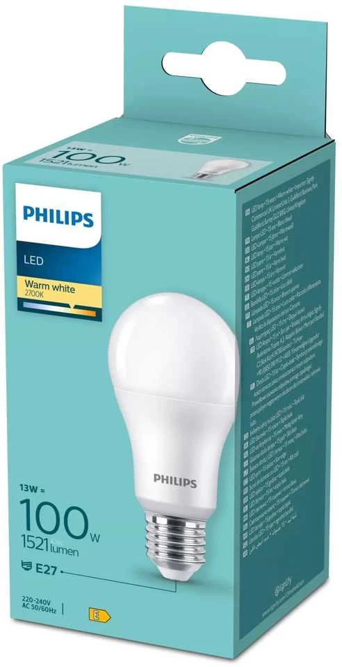 LED lempa PHILIPS A60 13W E27 2700K 1521LM
