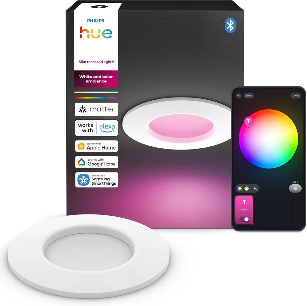 „Philips“ įleidžiami šviestuvai WACA Slim Downlight S (90 mm) Baltas