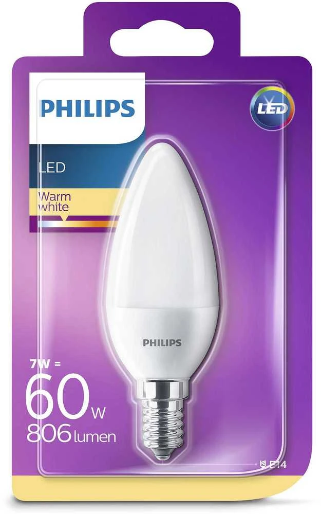 Philips LEMPUTĖ LED B38 7W E14 2700K 806LM PL/MAT