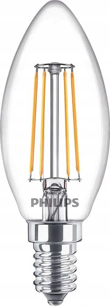„Philips“ LED lempos E14, 4 vnt. pakuotėje, 40 W, 2700 K, žvakės formos, su kaitrinėmis lemputėmis