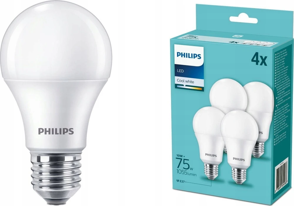 „Philips“ LED lempos E27, 4 vnt. pakuotėje, 75 W, 4000 K