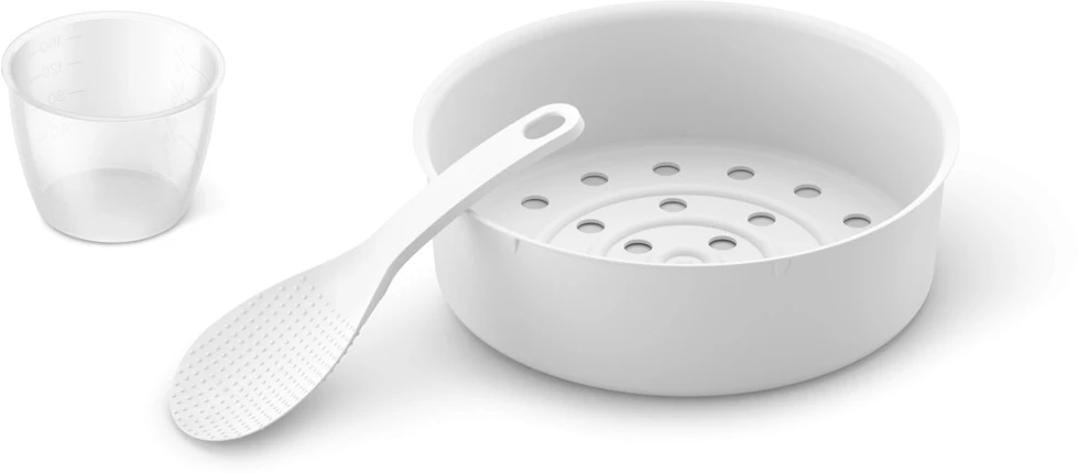 „Philips“ mini ryžių viryklė | HD3093/80 3000 serija | 600 W | 0,85 l | Programų skaičius: 8 | Nerūdijančio plieno / Juodas