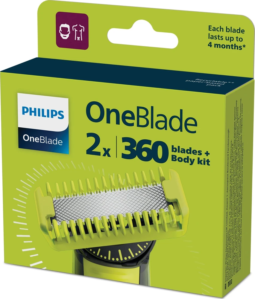PHILIPS ONEBLADE FACE&BODY 360 VAIHTOTERÄT, 2-PACK