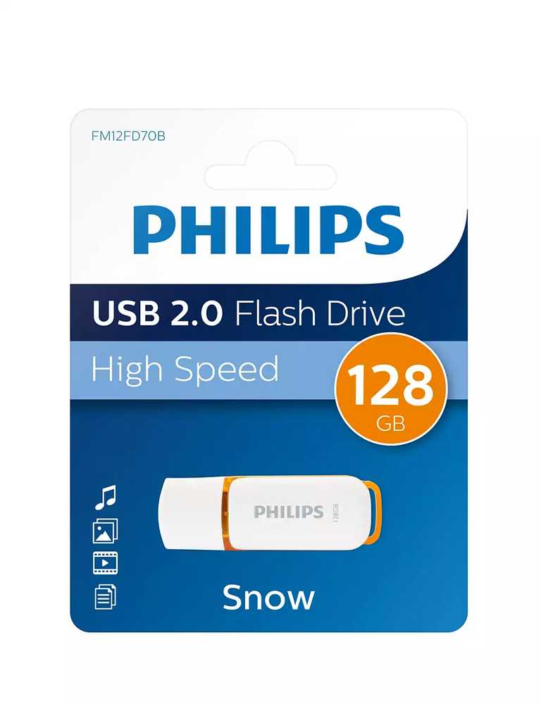 Oranžinė atmintinė Philips USB 2.0 128GB Snow Edition Sunrise Oranžinė