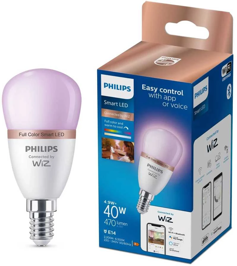 Philips LEMPUTĖ LED WIFI P45 E14 4.9W 470LM RGBTW