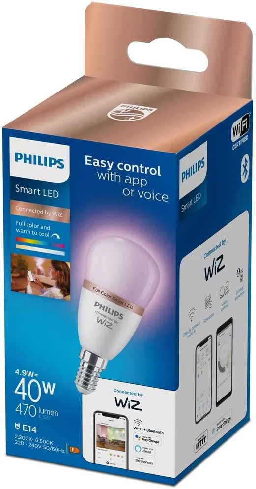 Philips LEMPUTĖ LED WIFI P45 E14 4.9W 470LM RGBTW