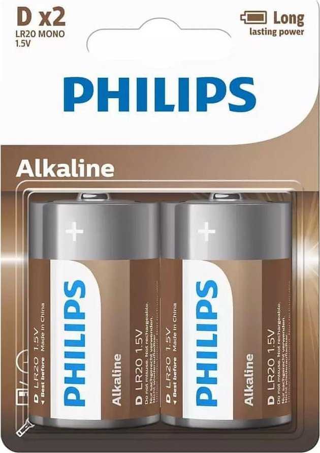 Philips PHILIPS batteri tech alkaline D 2-pak - 2110058