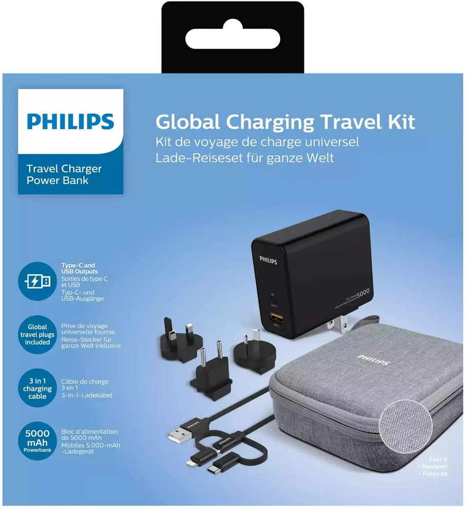 Philips PHILIPS kelioninis adapteris su išorine baterija 5000mAh