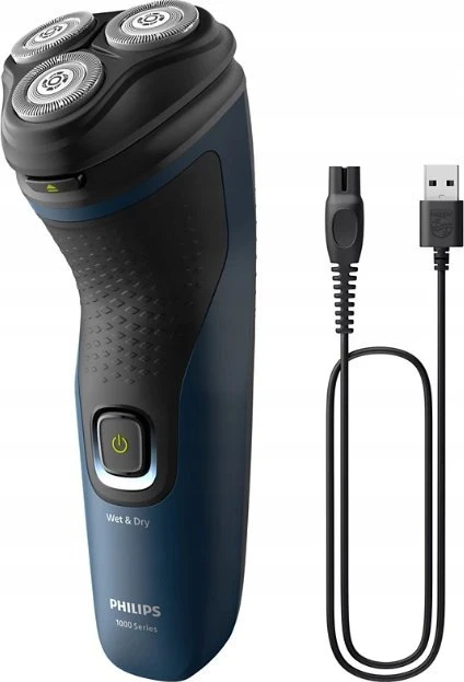 Philips S1151/00 men's shaver Rotation shaver Trimmer Juodas, Mėlyna