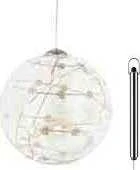 „Sirius Home Sweet Christmas Ball“, Šviečiama dekoracijos figūrėlė, Permatomas, Stiklas, 8 lemputės, LED, Baterija