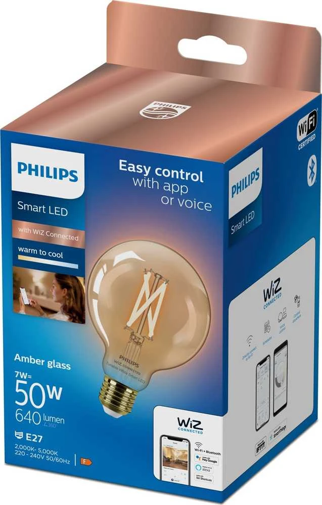 Nezatříděno LED lamp Philips Wiz LED. baltas. E27. 7 W. 640 lm