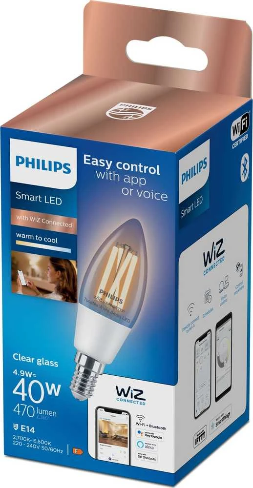 Philips LEMPUTĖ LED WIFI C35 E14 4.9W 470LM TW FL