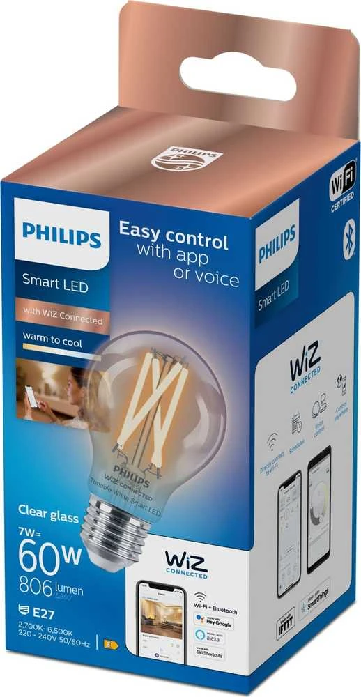 Philips LEMPUTĖ LED WIFI A60 E27 7W 806LM TW FL
