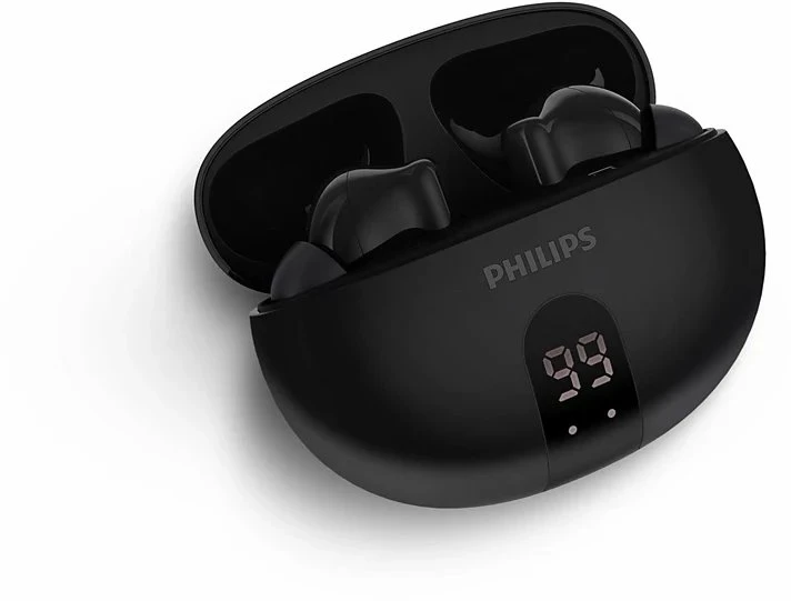 Tikros belaidės ausinės Philips, juodos