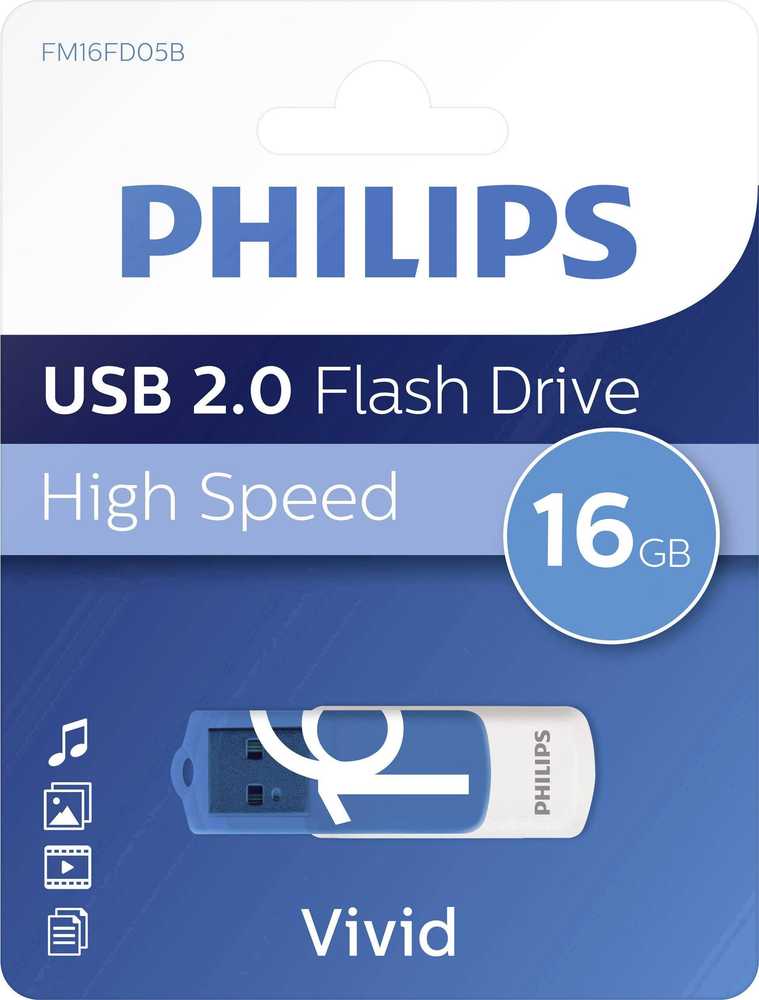 „Philips“ USB 2.0 16 GB „Vivid Edition“ Mėlyna
