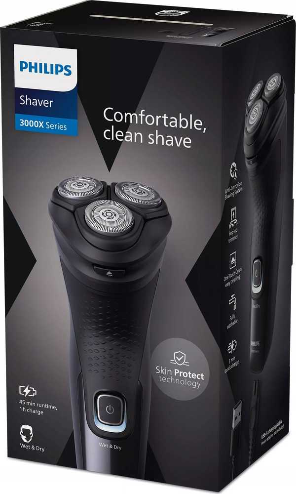 PHILIPS SHAVER 3000X SERIES RECHARGEABLE SHAVER 5D WETDRY