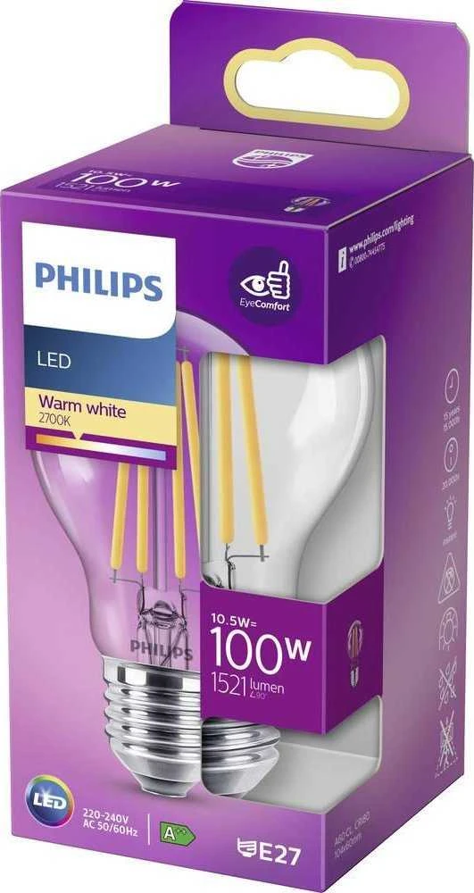 LED lemputė PHILIPS, A60, E27, 10,5 W, 1521 lm, 2700 K