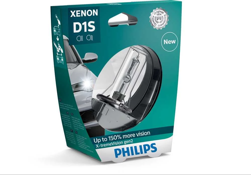 Philips D1S Xtreme Vision ksenono lemputė pakuotėje