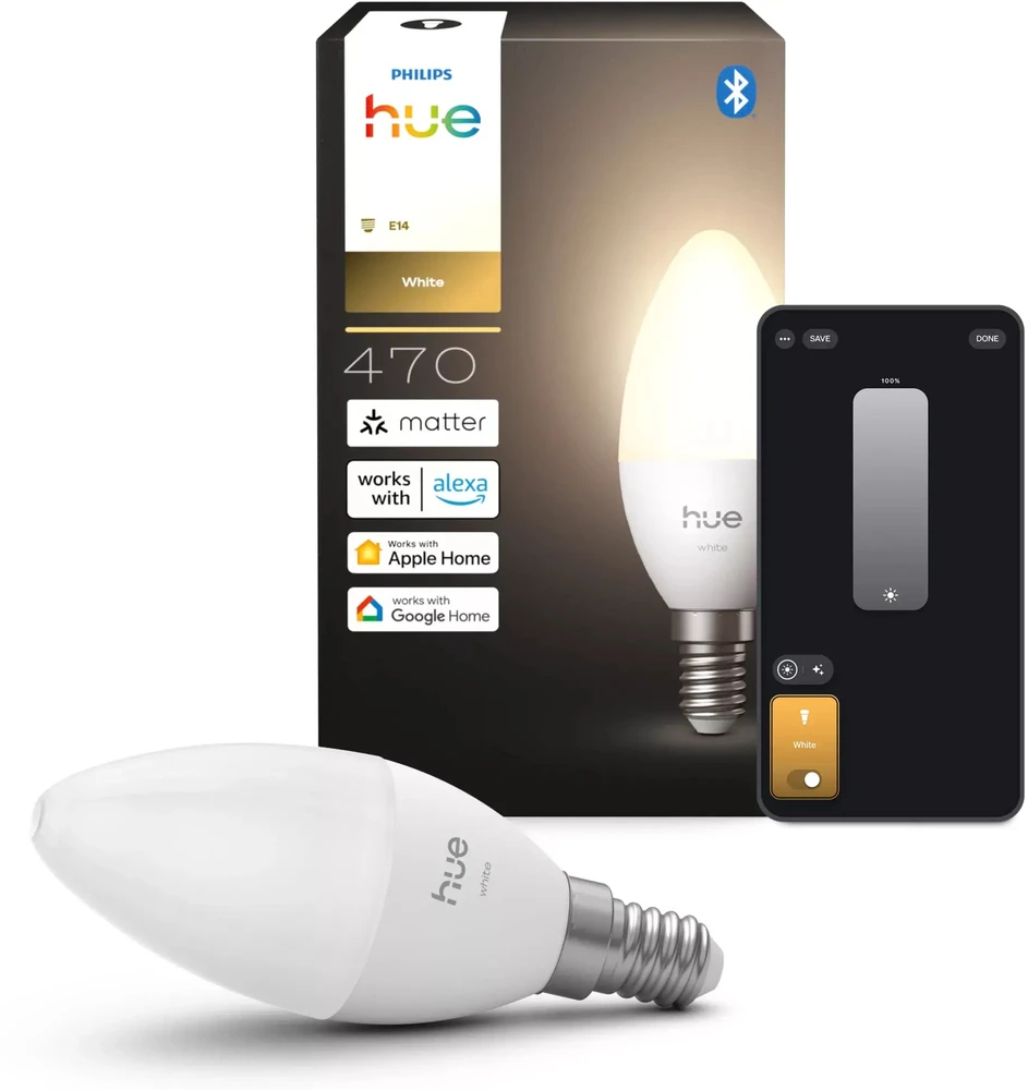 „Philips Hue“ E14 3,7 W „Balta“ lemputė (2700 K) B39 žvakė
