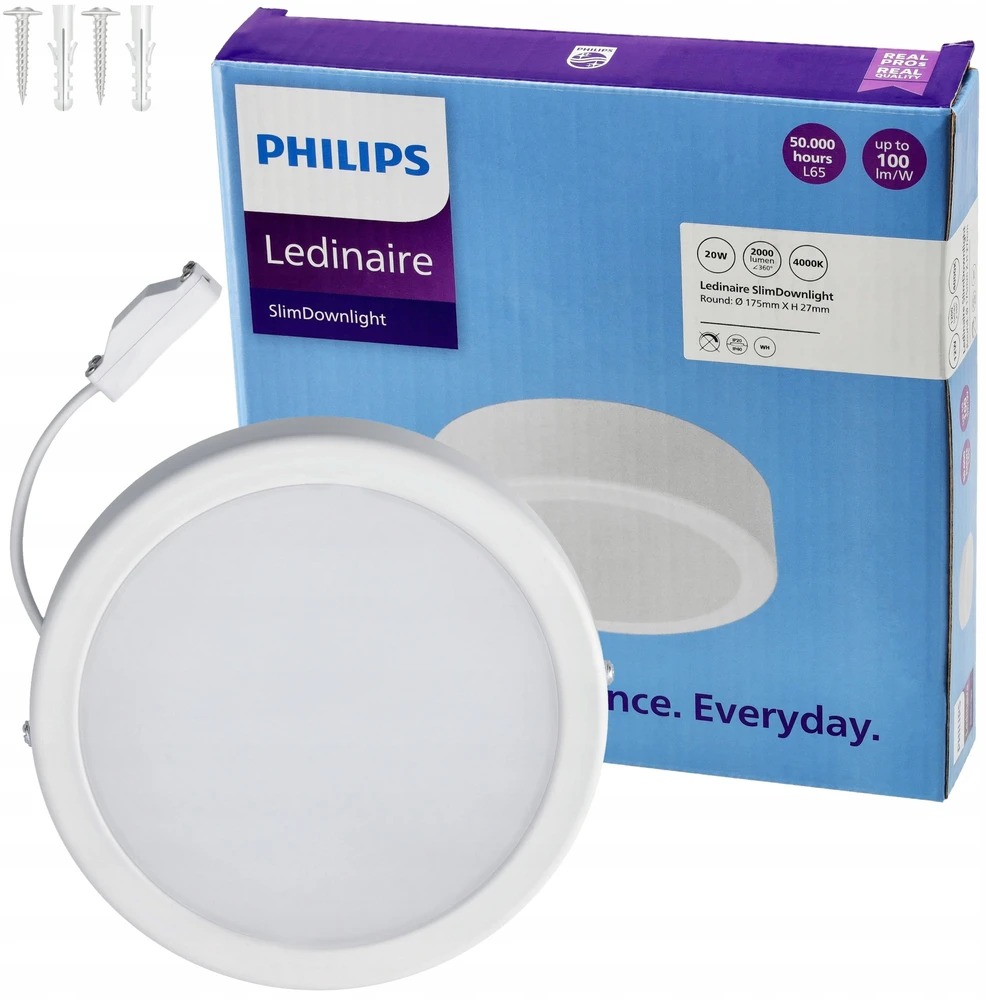 Philips Prožektorius Ledinaire DN065C G4 19W 2000lm 4000K LED20/840 19W 220-240V 8-D225 5 metų garantija