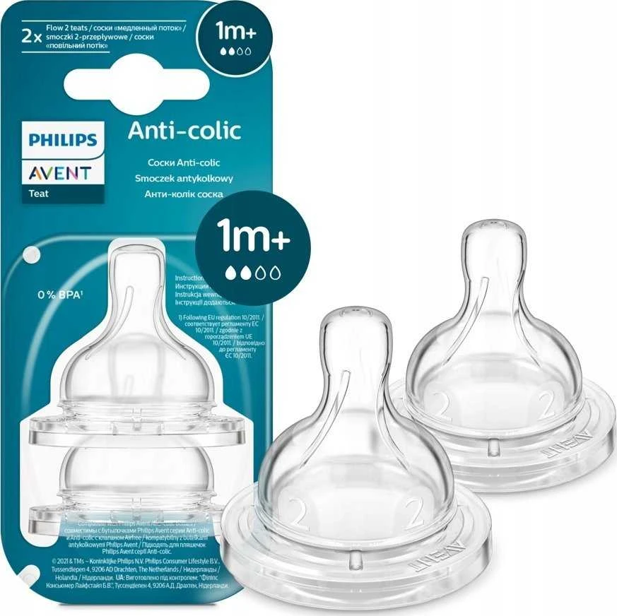 Philips Avent Anti-colic žindukai 2 srauto, 2 vnt. pakuotė