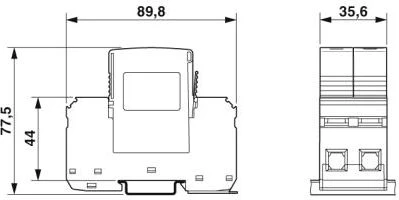Phoenix Contact B tipo viršįtampis ribotuvas + C 12.5kA 1,2kV 240V AC VAL- MS- T1 / T2 335 / 12,5 / 1 + 1 (2800187)