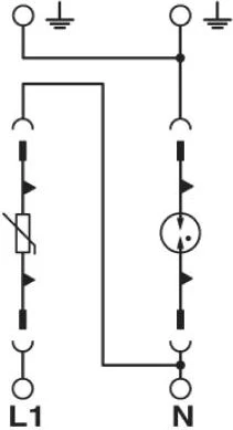 Phoenix Contact B tipo viršįtampis ribotuvas + C 12.5kA 1,2kV 240V AC VAL- MS- T1 / T2 335 / 12,5 / 1 + 1 (2800187)