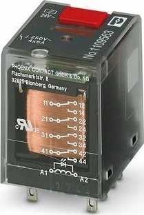 Phoenix Contact Pramoninė relė 4P 6A AgNi 24V AC, skirta ECOR-2 lizdui, REL-IR-BL/L- 24AC/4X21
