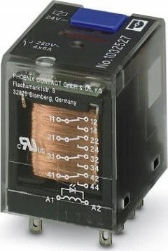 Phoenix Contact Pramoninė relė 4P 6A AgNi 24V DC, skirta ECOR-2 lizdui, REL-IR-BL/L- 24DC/4X21