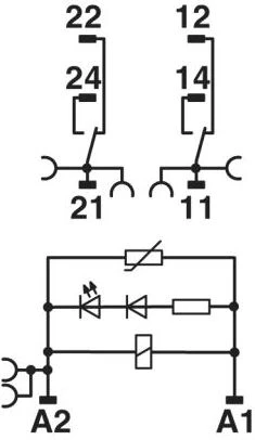 Phoenix Contact Relės modulis 2P 8A 24V AC RIF-1-RPT-LV-24AC/2X21 (2903333)