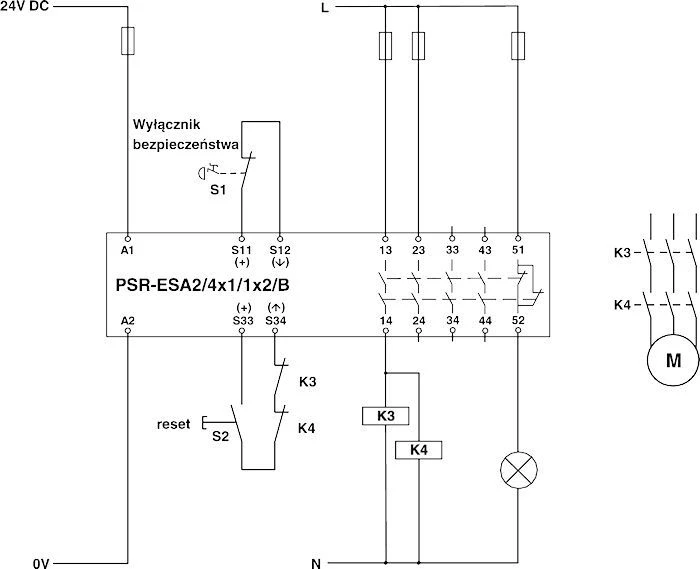 Phoenix Contact Saugos relė avariniam stabdymui ir apsauginių durų 24V AC/DC 2xLED PSR-SCP-24UC/ESA2/4X1/1X2/B (2963802)
