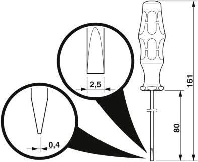 Phoenix Contact SZS VDE plokščias atsuktuvas 2,5 x 80 mm (1205037)