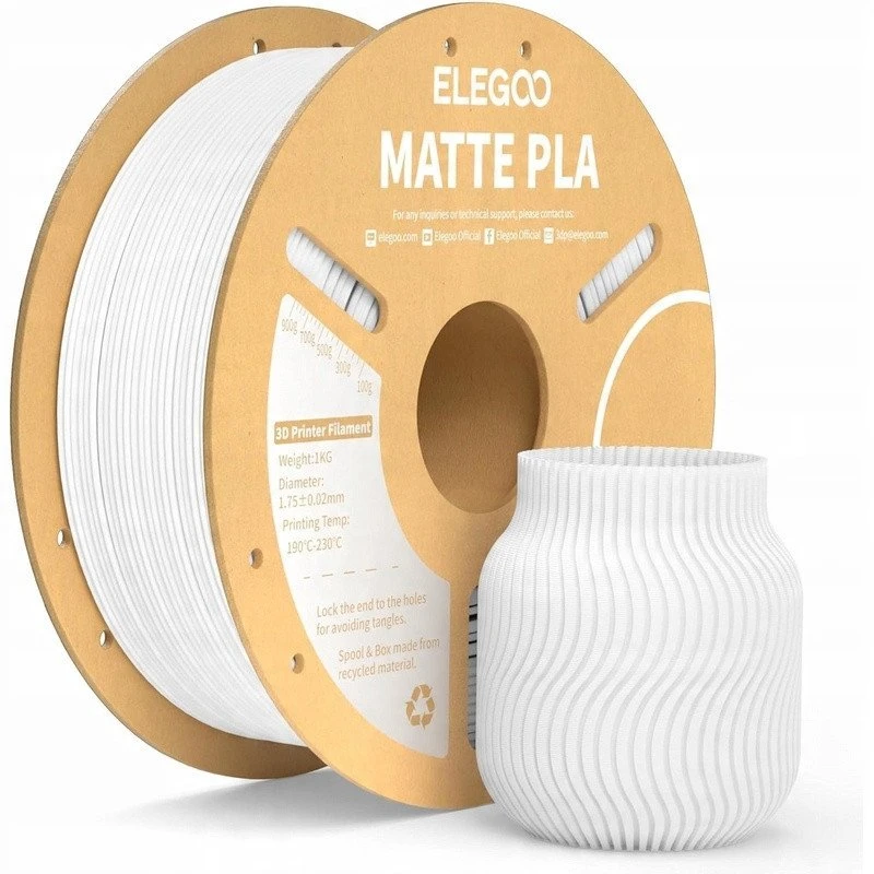 PLA Matte ELEGOO Filament (Baltas) 1kg
