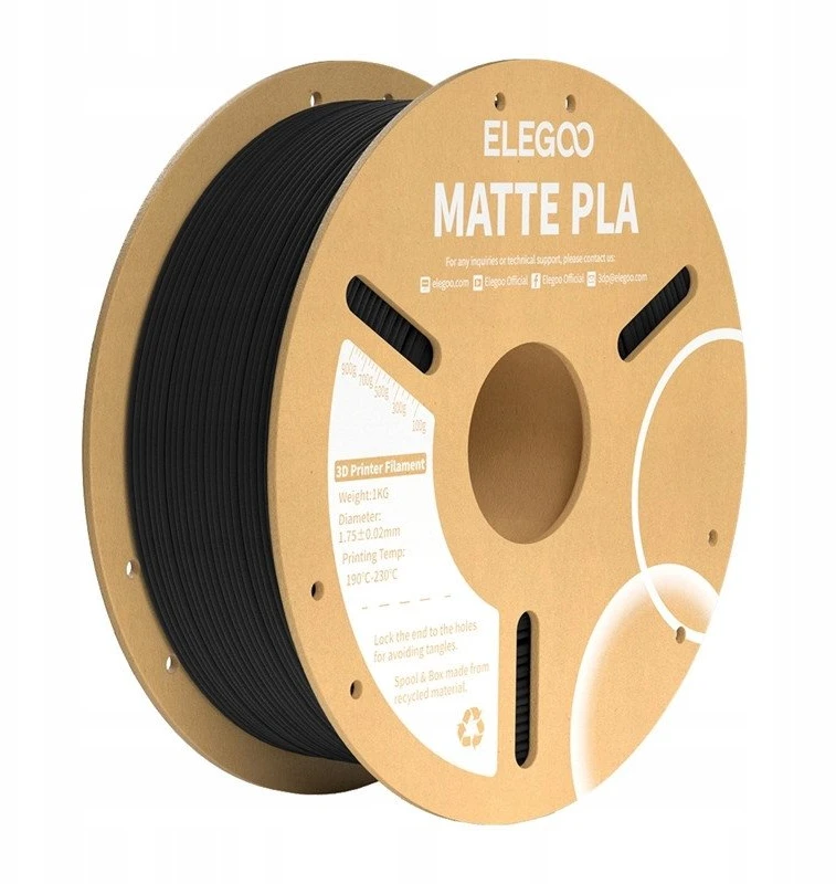 Filament PLA Matte ELEGOO juodos spalvos