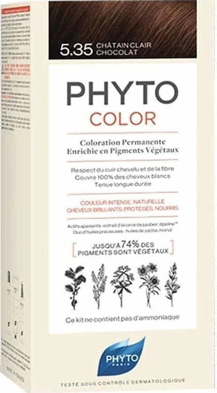 Phyto Color Permanent Hair Dye 5.35 Chocolate šviesiai rudas, 50 ml