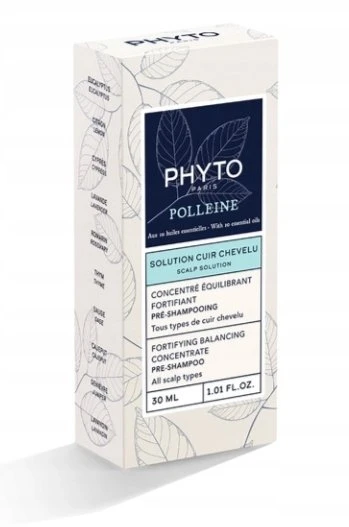 Phyto Polleine Balancing And Fortifying Concentrate Scalp Pre-Šampūnas koncentratas plaukams, 30 ml