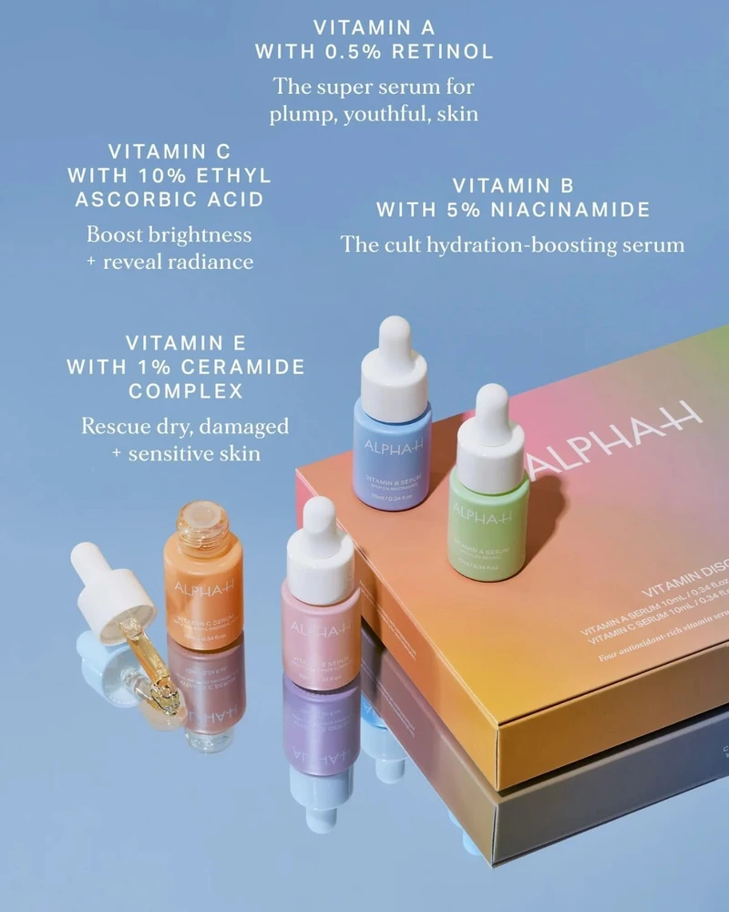 Alpha-H Vitamin veido serumų rinkinys, 4x10 ml