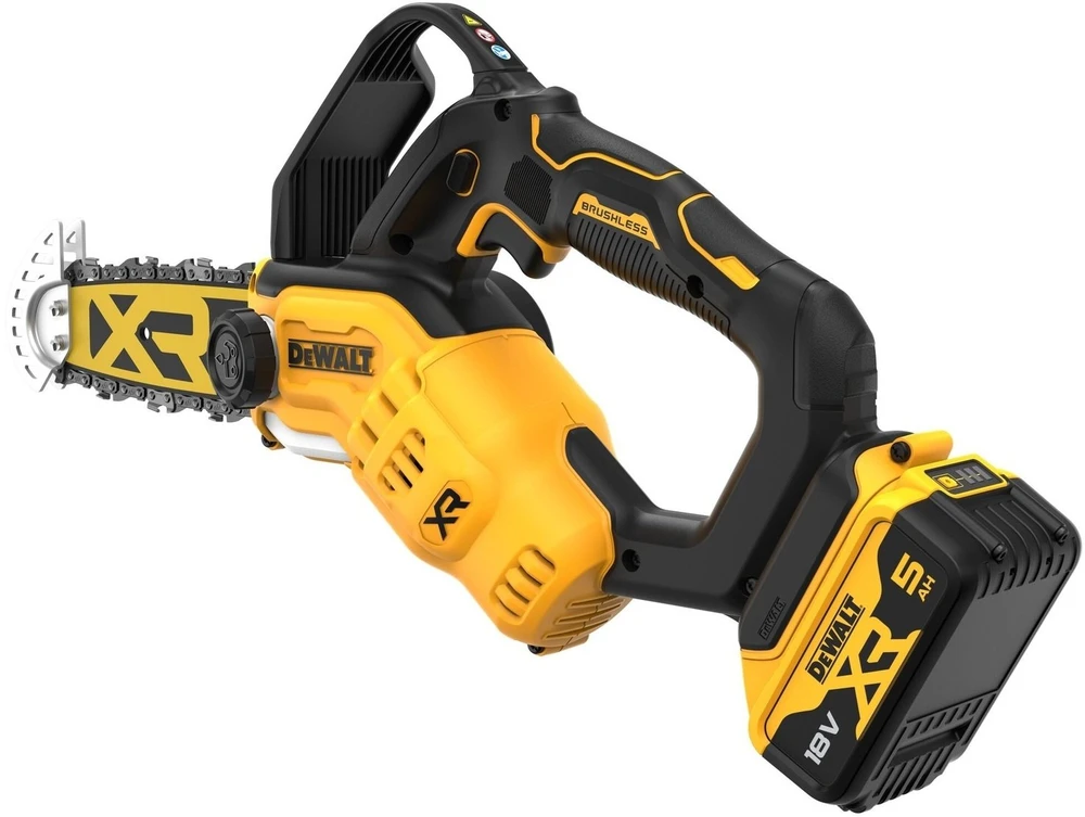 Šakų genėjimo grandininis pjūklas DeWalt DCMPS520P1-QW; 18 V; 1x5,0 Ah akum.
