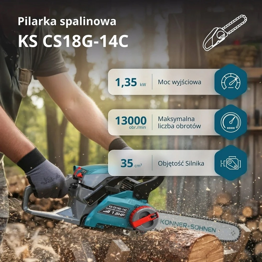 Konner & Sohnen KÖNNER &amp; SÖHNEN KS BENZININIS GRANDININIS PJŪKLAS CS18G-14C