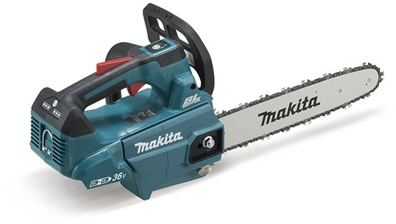 Makita DUC306Z Akumuliatorinis grandininis pjūklas, 2 x 18 V, BL variklis 300 mm, 20 m/s. (VIRŠUTINĖ RANKENA) be akumuliatorinio ir krovinio