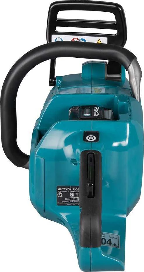 „Makita UC011GT101“ akumuliatorinis grandininis pjūklas, 40 V maks. XGT, BL4050F, DC40RA, BL variklis 350 mm, 25,5 m/s.
