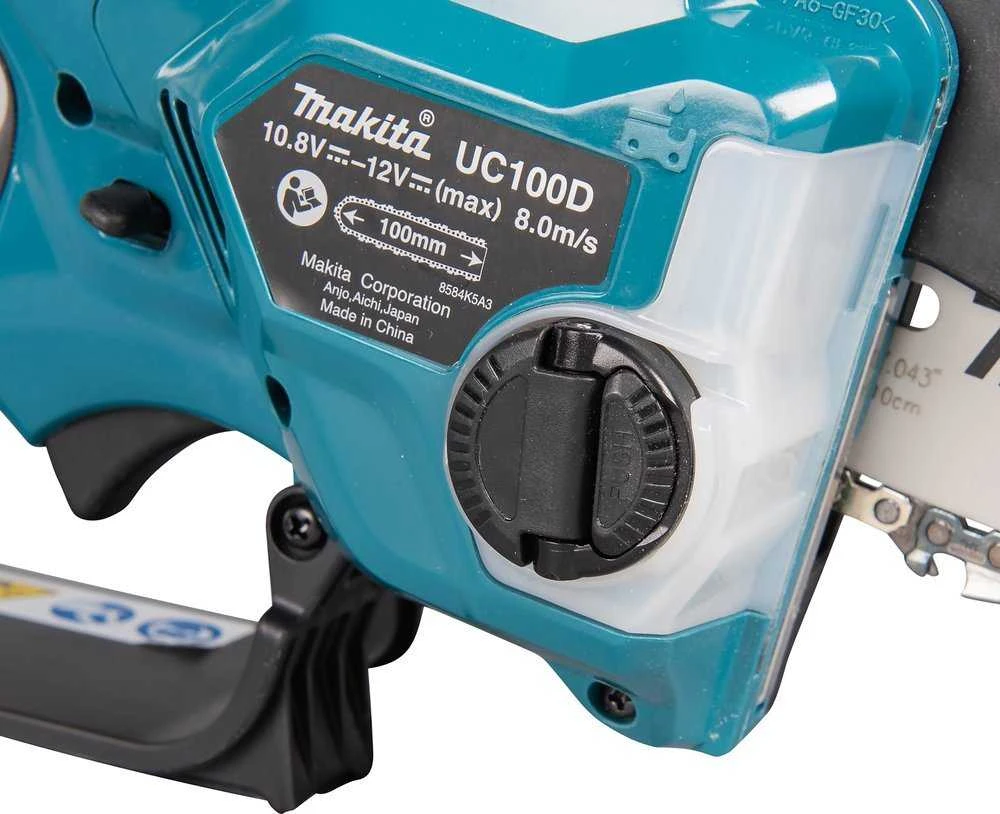 Šakų genėjimo grandininis pjūklas Makita UC100DWA01; 12 V; 1x2,0 Ah akum.; 10 cm juosta
