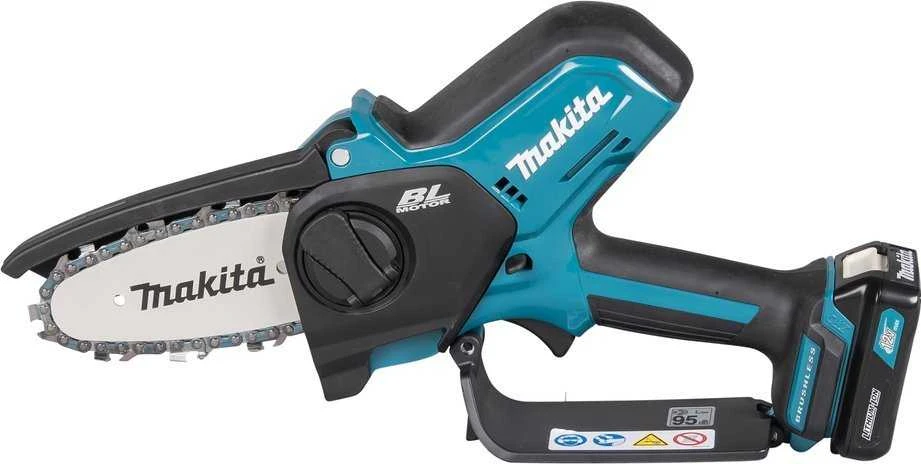 Šakų genėjimo grandininis pjūklas Makita UC100DWA01; 12 V; 1x2,0 Ah akum.; 10 cm juosta