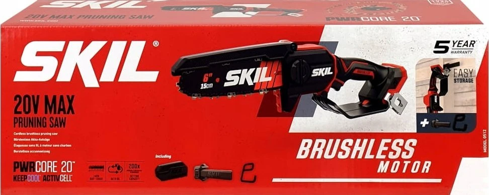 Skil_Red Akumuliatorinis grandininis pjūklas Skil GS1E0512CA, 15 cm