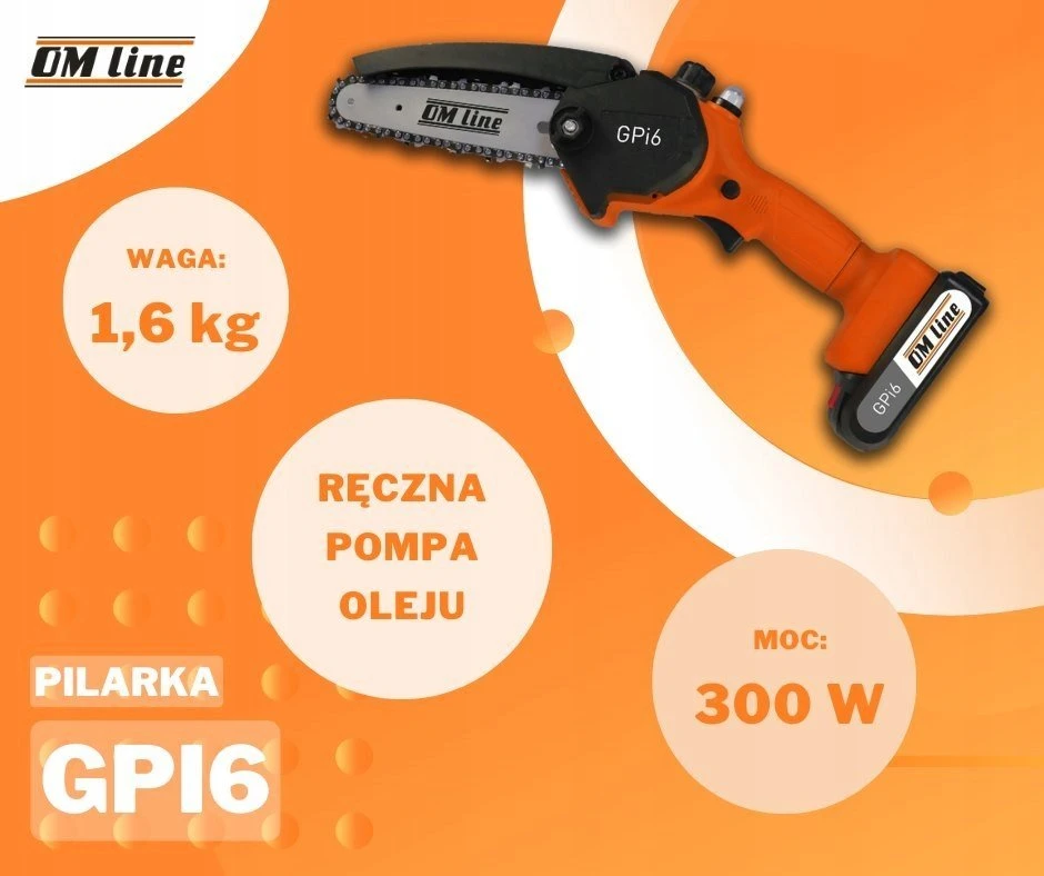 Grandininis pjūklas Sourcing OLEO-MAC grandininis genėjimo pjūklas OM-line GPi6 18V 6" 1x1,5Ah