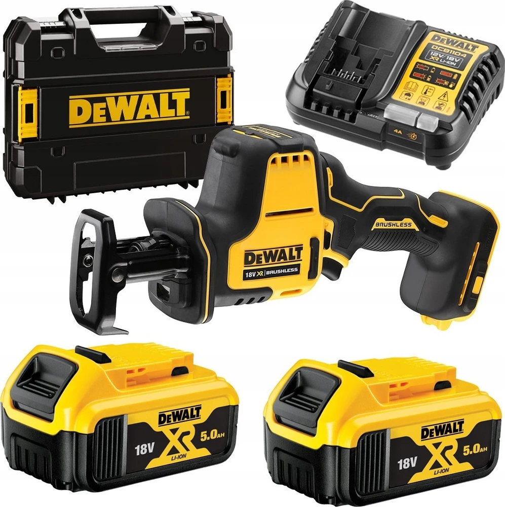 Akumuliatorinis tiesinis pjūklas DeWalt DCS369P2-QW; 2x5,0 Ah akum.