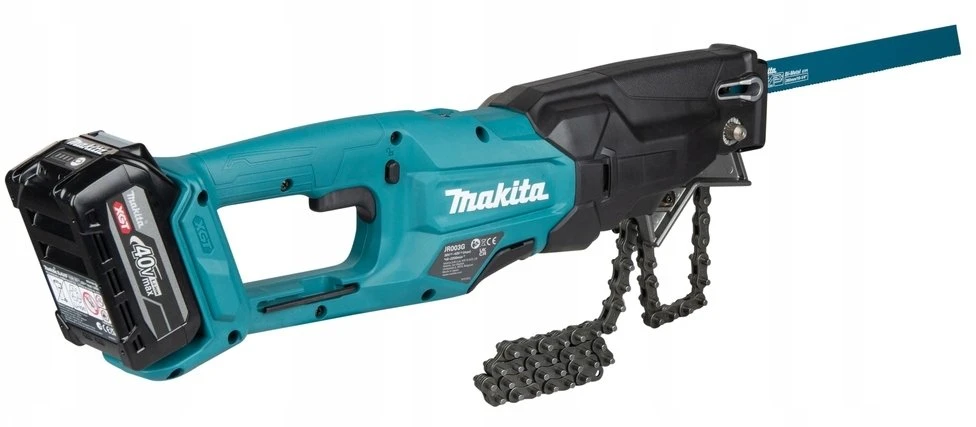 Makita JR003GZ Reciprocating saw XGT, 26mm pjūklelio eiga; su grandininu kreipiamuoju laikikliu; bešepetėlinis variklis, "Z" versija - komplektuojamas be akumuliatoriaus ir kroviklio